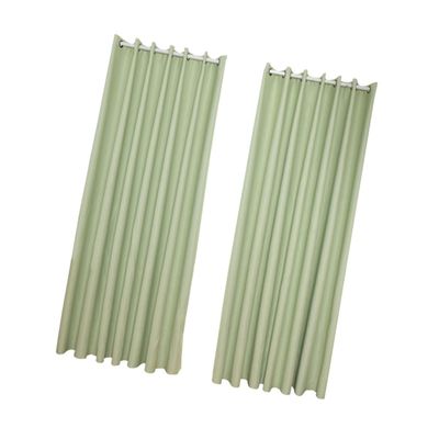 Cabilock 2pcs Stylish Light Green Blackout Curtains for Living Room and Bedroom Perforated Installation Modern Decorative Window Drapes Energy Efficient Light Blocking