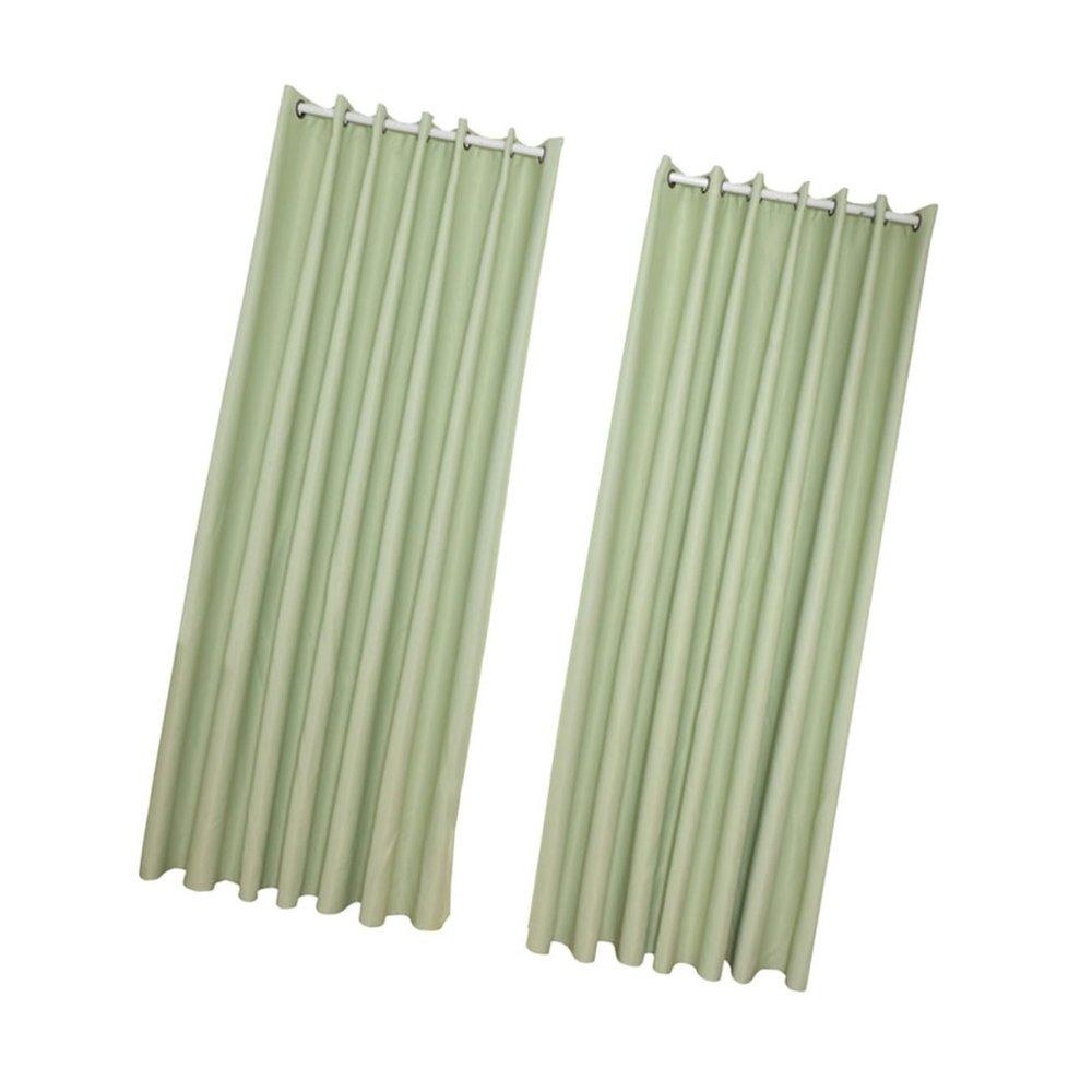 Cabilock 2pcs Stylish Light Green Blackout Curtains for Living Room and Bedroom Perforated Installation Modern Decorative Window Drapes Energy Efficient Light Blocking
