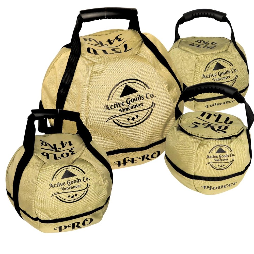 ActiveGoodsCo. Kettlebell Sandbag for fitness workout, different sizes 11Lb to 75lb. Click to see more options. (2Pack 30Lb Kettlebell Sandbag without weight), May vary