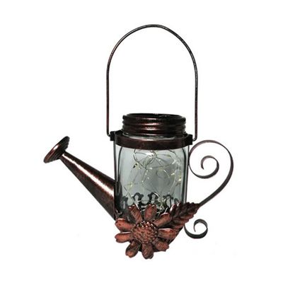 FONDOTIN Solar Garden Kettle Light Outdoor Solar Lamp with Led Night Decoration for Lawn Pathway and Patio Elegant Iron Craftsmanship for Outdoor Spaces