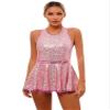 Moily Women Sequin Ballet Jazz Modern Tap Bodysuit Dancewear Criss Cross Back Leotard Performance Costume Pink Medium view 1