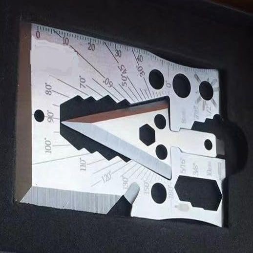 NineFit Basics Pro Stainless Credit Card Tool 30+ Tools Pocket Survival Axe, Arrowhead