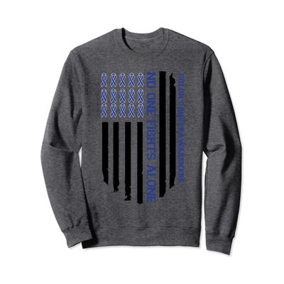 Colon Cancer Awareness Blue ribbon Sweatshirt