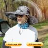 ALANGDUOXXL Big Head & Super Wide Brim Sun Hats for Men, XXL Large Fishing Sun Hat UPF50+Waterproof Boonie Bucket Hat for Safari Gardening,Hiking, Beach view 2