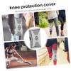 COOLHIYA Durable Fitness Knee Protector Breathable Knee Pad with Silicone Shockproof Core for Optimal Support and Comfort for Running Sports and Work Black view 2