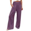 Straight Leg Linen Pants for Women Mens Linen Harem Capri Pants Drawstring 3/4 Shorts Casual Beach Yoga Hippie Thai Pants White 3X-Large view 4