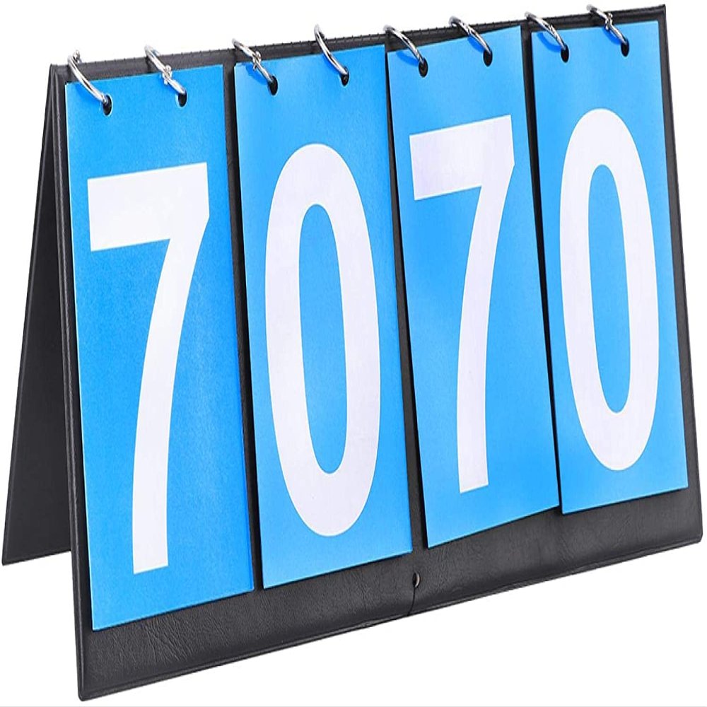 UUNVTOSU Scoreboard 4Digit Scoreboard Sports Competition Score Keeper for Table Tennis Basketball Badminton Blue Durable