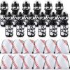Hosuly 24 Pcs 24 oz Baseball Water Bottle Bulk and Drawstring Bag Set 12 Reusable Plastic Biking Water Bottle Tumbler 12 Sport Gym Goodie Gift Bag for Party Favor (Black) view 1