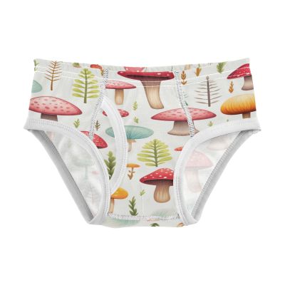 ALAZA Mushroom Leaf White Boys' Briefs Soft Underwear Available in Sizes 6y