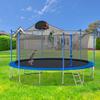 Evedy 14FT Trampoline with Safety Enclosure Net, Basketball Hoop and Ladder,Round Outdoor Recreational Trampoline for Kids,Easy Assembly,Blue view 2