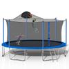 Evedy 14FT Trampoline with Safety Enclosure Net, Basketball Hoop and Ladder,Round Outdoor Recreational Trampoline for Kids,Easy Assembly,Blue view 3