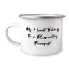 NineFit Basics Gag Respiratory therapist 12oz Camping Mug, My Heart Belongs To a Respiratory Therapist, Epic For Coworkers From Team Leader, White view 1