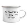 NineFit Basics Gag Respiratory therapist 12oz Camping Mug, My Heart Belongs To a Respiratory Therapist, Epic For Coworkers From Team Leader, White view 2