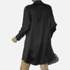 JEKE-DG Women Satin Shirt Dress Sexy V Neck Button Down Dress Long Sleeve Ruched Wedding Cocktail Party Dresses (Small,Black) view 3