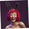 PLAFOPE Bunny Ears Headband Cute Leather Rabbit Ears Accessory for Women for Parties Cosplay and Easter Celebrations Versatile Hair Prop for Festive Looks view 2