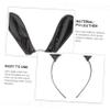 PLAFOPE Bunny Ears Headband Cute Leather Rabbit Ears Accessory for Women for Parties Cosplay and Easter Celebrations Versatile Hair Prop for Festive Looks view 3