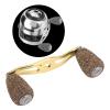 POENVFPO 85mm Fishing Reel Handle, Lightweight Wooden Knob Carbon Fiber Frame with Fittings for Reel Replacement Parts (Gold) view 2