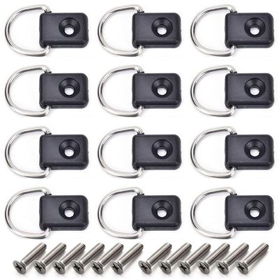 12pcs Kayak D Ring with Screw Kit Canoe Boat Fishing Rigging D-Ring Sailing Camping Hardware Accessories Safety Deck Loop Mounting Tie Down Kit D-Type Buckles Backrest Buckles Special Buttons