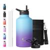 64oz Insulated Water Bottle, Coolplus Half Gallon Water Jug With Straw Stainless Steel Double-Walled Vacuum Metal Large Flask With Carry Sleeve Bpa-Free Leakproof, Keep Cold 48 Hrs, Blue Purple view 1