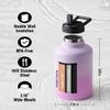 Half Gallon Water Bottle With Straw Lid, Coolplus 64 oz Insulated Stainless Steel Water Jug Metal Double-Walled Vacuum Large Flask With Carry Sleeve Leakproof, Keep Cold 48 Hrs Hot 24hrs, Purple view 3