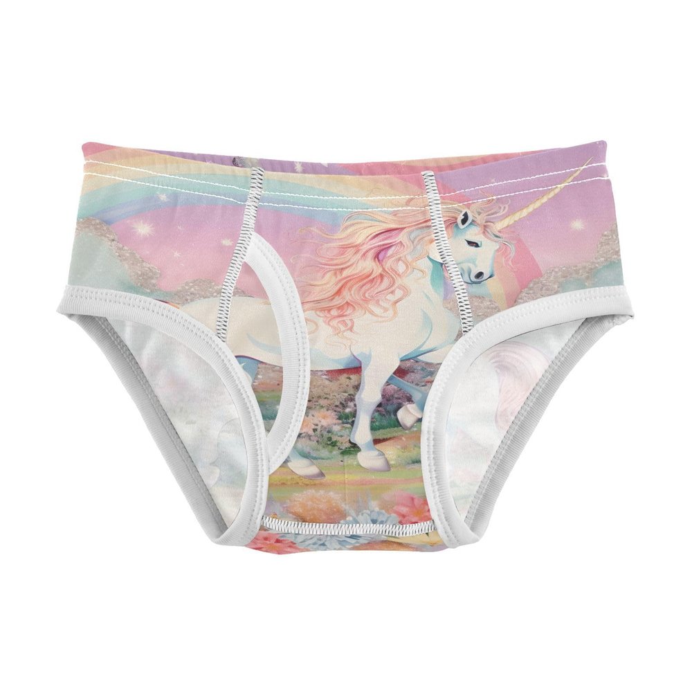 ALAZA Rainbow Unicorn Blossom Flower Boys' Briefs Soft Underwear Available in Sizes 6y