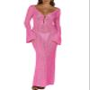 ANRABESS Women Swimsuit Swim Crochet Cover Up Knit Bathing Suit Swimwear 2026 Summer Bodycon Beach Dress Vacation Clothes Rose Medium view 1