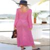 ANRABESS Women Swimsuit Swim Crochet Cover Up Knit Bathing Suit Swimwear 2026 Summer Bodycon Beach Dress Vacation Clothes Rose Medium view 4