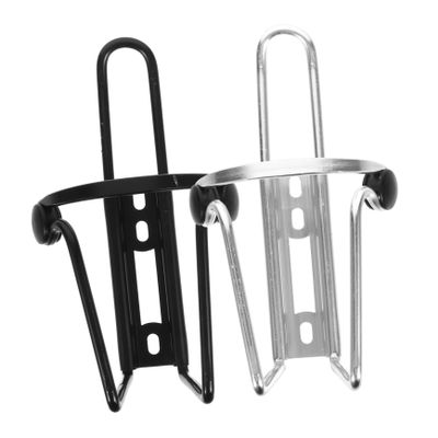 2pcs Mountain Bike Water Bottle Holders Lightweight Aluminum Alloy Cage Black Silver Easy to Install Smooth Design for Outdoor Riding for Securely Storing Hydration