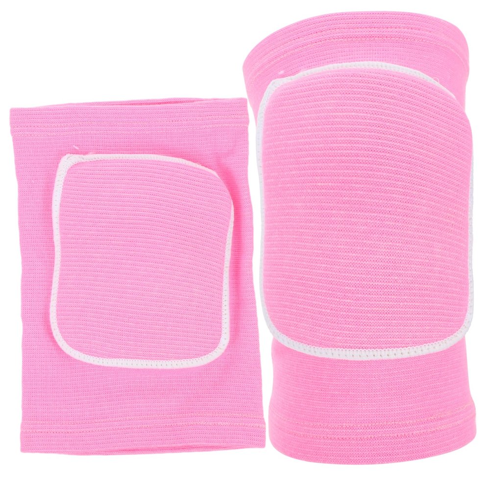 NAMOARLY 1pair Thick Sponge Knee Sleeve for Breathable Elastic Knee Protector for Women Boys and Girls Suitable for Skating Volleyball Running and More Pink