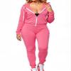 Mlgaril Pink 2 Piece Sets for Women'S Sweatsuits Jogger Set Tracksuit Sweat Set Outfits for Long Sleeve Zip Up Hoodie Jogging Suit,M view 4