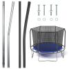 Blulu 1 Sets Trampolines Single Enclosure Pole Set Trampoline Replacement Parts Upper and Lower Enclosure Kit Net Poles with Foam Sleeve (Black)