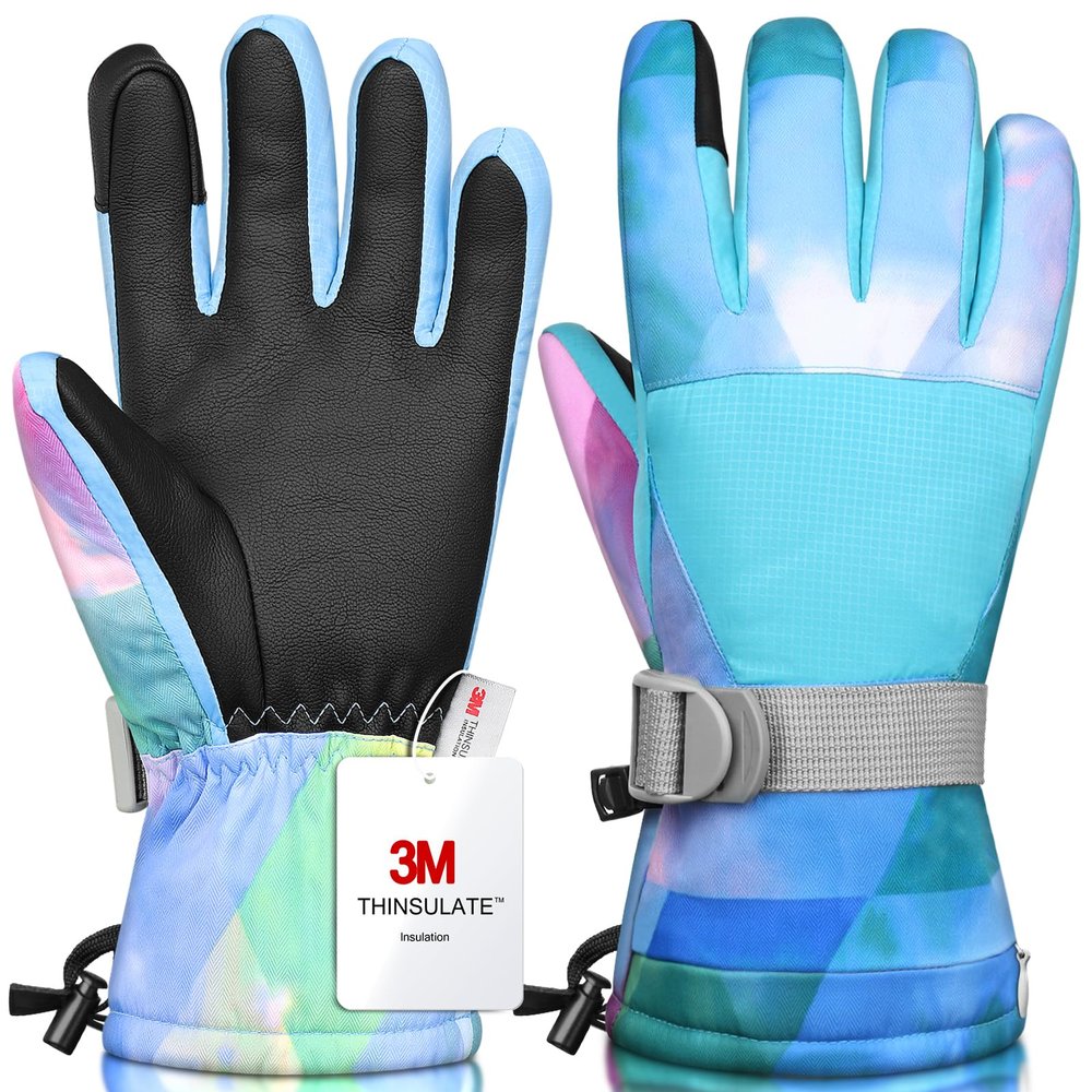 Odtmger Ski Gloves,Winter Waterproof & Warm Snow Gloves for Parent Child Kids-Skiing,Cycling,Motorcycle,Running