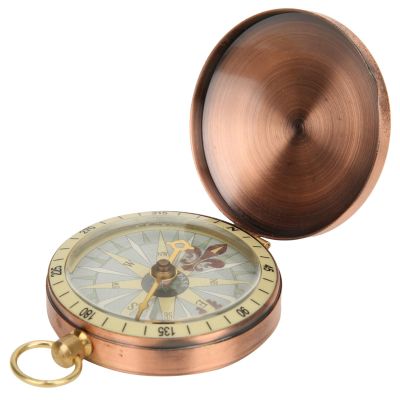 LOCADENCE Camping Survival Compass, Vintage Copper Flip Cover Pocket Compass, Portable Survival Gearfor for Outdoor Activities, Hiking Boating, Climbing