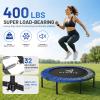 CLORIS Rebounder Trampoline for Adults 40 Inch, 400 lbs Capacity with 5-Level Adjustable Bar, Foldable Mini Indoor Fitness Workout Exercise Equipment Blue view 2