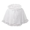 JEATHA Toddler Baby Girls Floral Lace Tie Up Princess Cape Shawl Wraps Baptism Christening Hooded Cloak Coat White 9-12 Months view 1