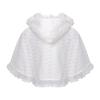 JEATHA Toddler Baby Girls Floral Lace Tie Up Princess Cape Shawl Wraps Baptism Christening Hooded Cloak Coat White 9-12 Months view 2