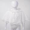 JEATHA Toddler Baby Girls Floral Lace Tie Up Princess Cape Shawl Wraps Baptism Christening Hooded Cloak Coat White 9-12 Months view 3
