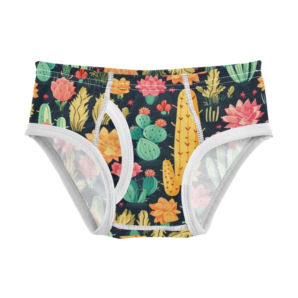 ALAZA Cactus Blossom Floral Boys' Briefs Soft Underwear Available in Sizes 3t Multicolor
