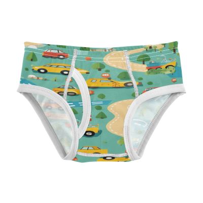 ALAZA Cartoon Car Tree Boys' Briefs Soft Underwear Available in Sizes 4t Multicolor
