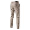 Men's Casual Cotton Work Pants Stretch Business Straight Leg Trousers Solid Color Outdoor Cargo Lounge Pants (Khaki,38) view 2