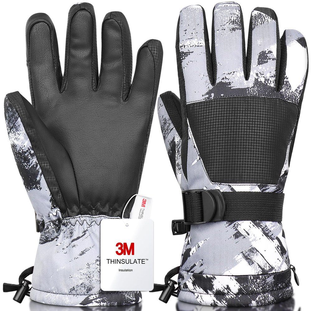 Odtmger Ski Gloves,Winter Waterproof & Warm Snow Gloves for Parent Child Kids-Skiing,Cycling,Motorcycle,Running