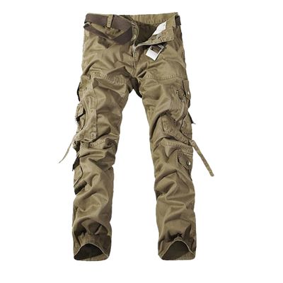 JEsilunmaMY Men's Multi Pockets Tactical Pants Army Combat Cargo Joggers Military Pants Relaxed Fit Outdoor Hiking Pants (Khaki,34)