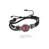 OATIPHO Patriotic Wristband Fashion Soccer Flag Jewelry Braided Leather Bracelet for Men Women view 2