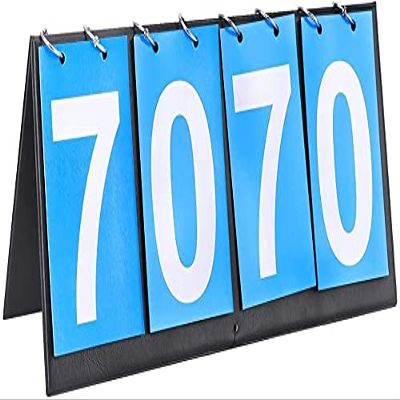 UUNVTOSU Scoreboard Score Keeper, 4-Digit Portable Tabletop Score Flipper for Basketball Tennis Sports Durable