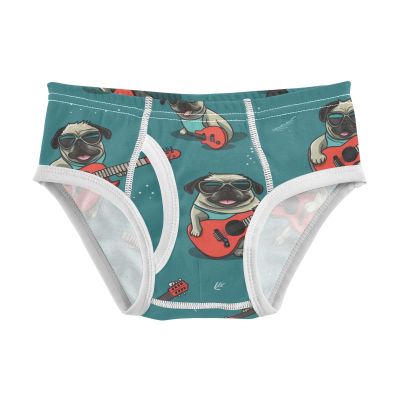 ALAZA Funny Pug Dog Guitar Retro Boys' Briefs Soft Underwear Available in Sizes 2t Multicolor