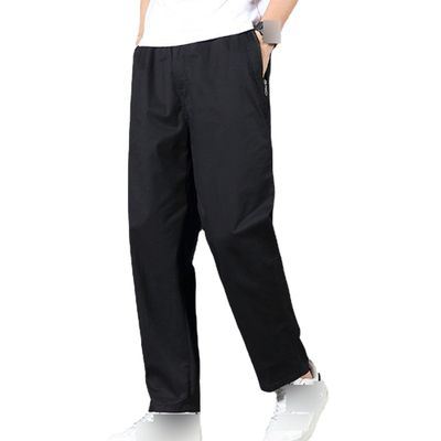 JEsilunmaMY Men's Relaxed Fit Casual Cargo Pants Elastic Waist Lightweight Lounge Pants Hiking Outdoor Joggers Cotton Pants (Black,3X-Large)