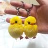 staol 5 Pcs/Set Furry Yellow Duck for Key Fluff Soft Chick Keychains Nice Car for Key Easter Keyring Handbag Jewelry view 2