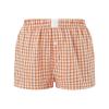 Pivanzore Y2k Plaid Shorts for Women Casual Elastic Waist Aesthetic Lounge Bottom Baggy Pajama Shorts Boxers Sleepwear(Shorts-Orange,Small) view 3