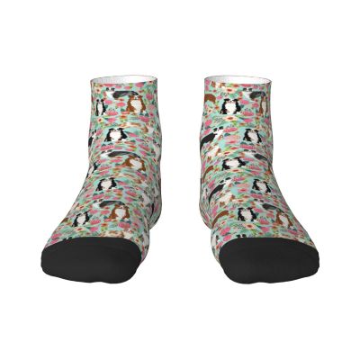Xsovgoi Australian Shepherd Dogs Flower Floral Low Cut Ankle Socks 11 No-Show Socks Moisture-Wicking Socks For Men Women