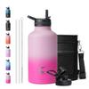 64oz Insulated Water Bottle, Coolplus Half Gallon Water Jug With Straw Stainless Steel Double-Walled Vacuum Metal Large Flask With Carry Sleeve Bpa-Free Leakproof, Keep Cold 48 Hrs, Pink view 1